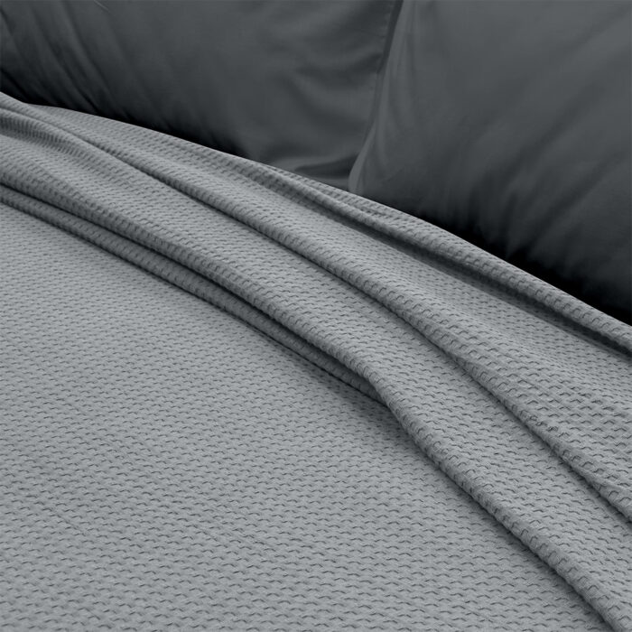 LINO Κουβέρτα Υπέρδιπλη (220x240) Πικέ Cocoon Γκρι 100% Βαμβάκι - Image 3