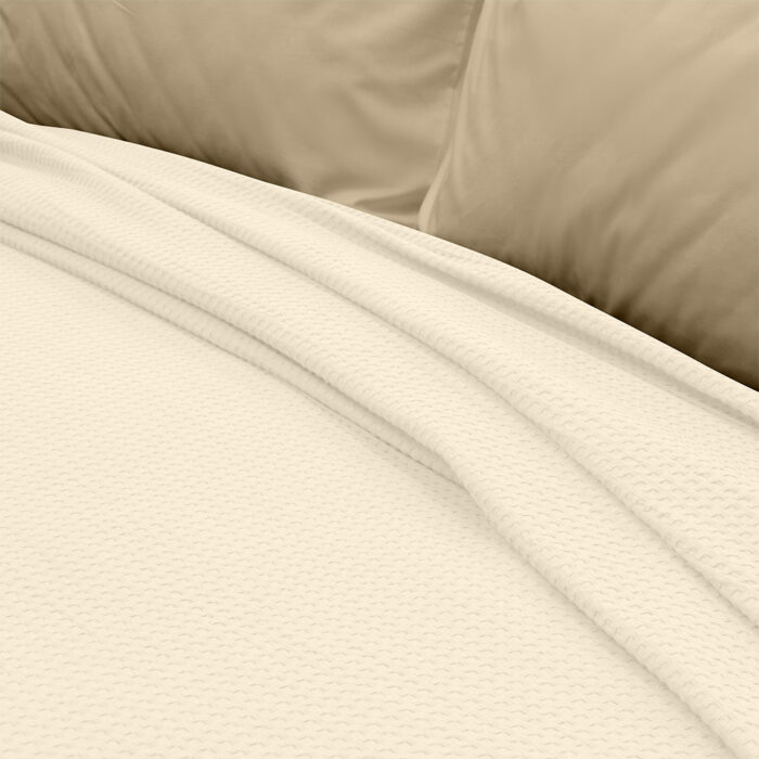 LINO Κουβέρτα Ημίδιπλη (170x240) Πικέ Cocoon Εκρού 100% Βαμβάκι - Image 3