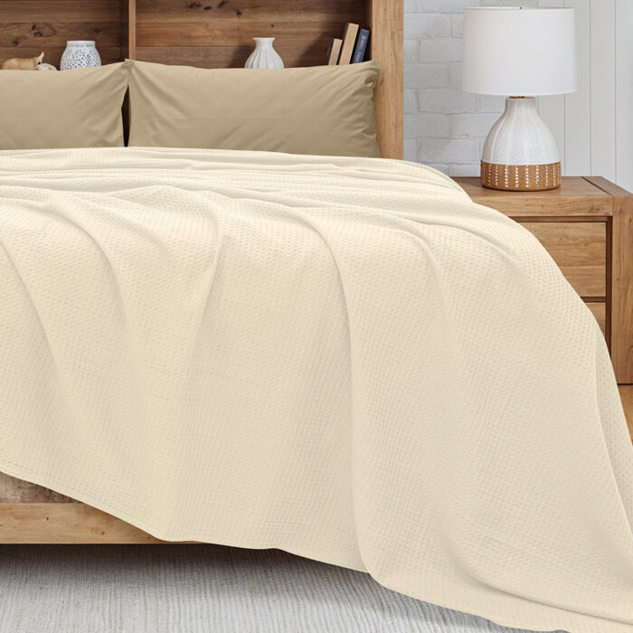 LINO Κουβέρτα King Size (240x260) Πικέ Cocoon Εκρού 100% Βαμβάκι - Image 2