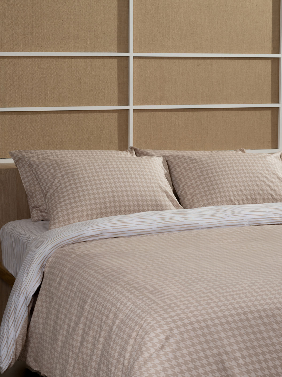 151-55-132.jpg Σετ Σεντόνια Cotton Feelings 2064 Beige Υπέρδιπλο με λάστιχο (170x205+30) SUNSHINEHOME - Image 1