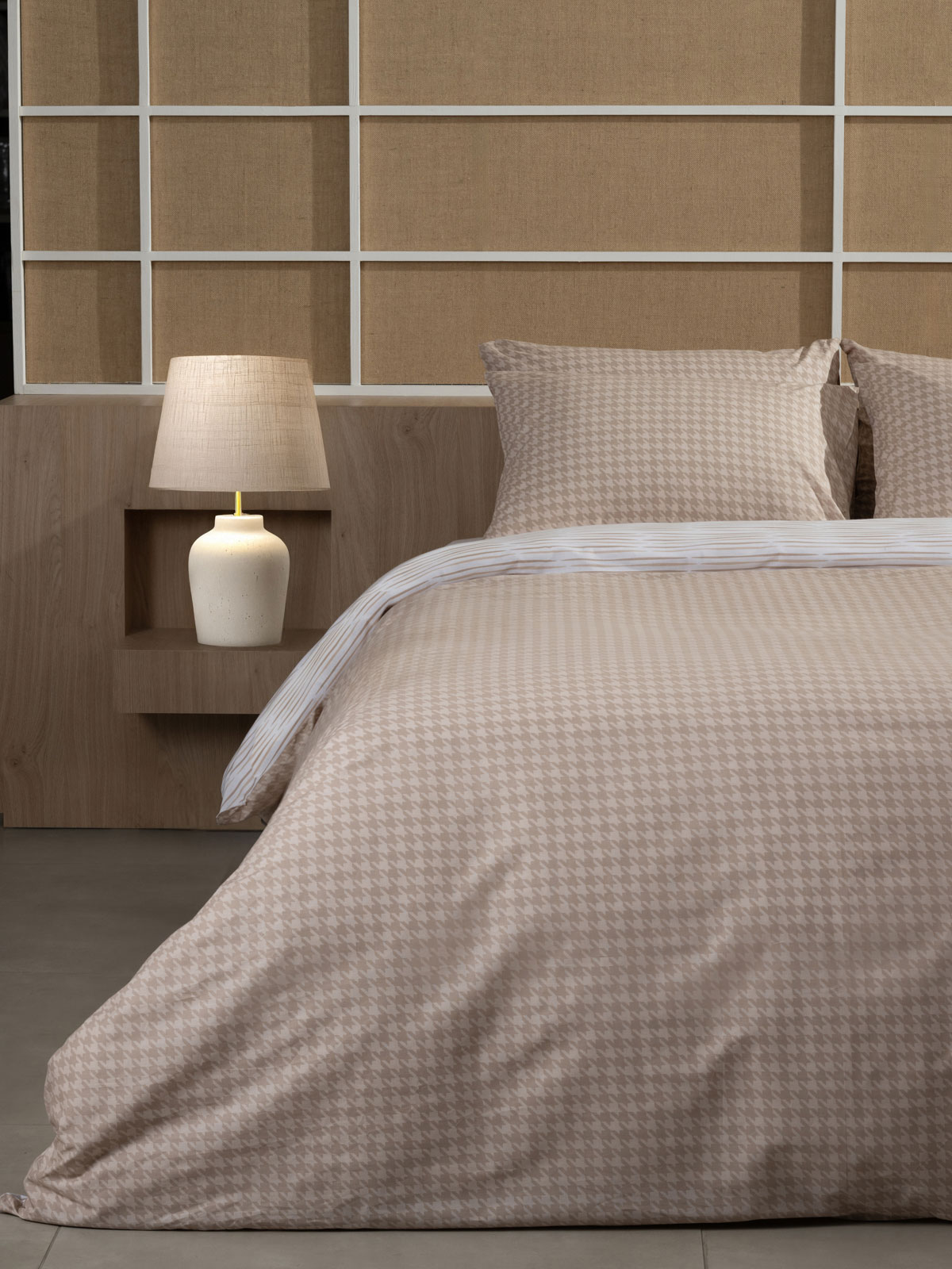 151-56-66.jpg Σετ Σεντόνια Cotton Feelings 2064 Beige King Size (260x270) SUNSHINEHOME - Image 1