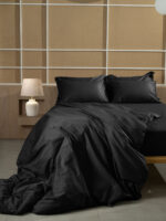 Σετ Σεντόνια Βαμβακοσατέν Omnia μονόχρωμα Black King Size (280x300) SUNSHINEHOME