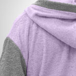 LINO Μπουρνούζι με κουκούλα Medium Revel Μωβ 100% Βαμβάκι - Image 5