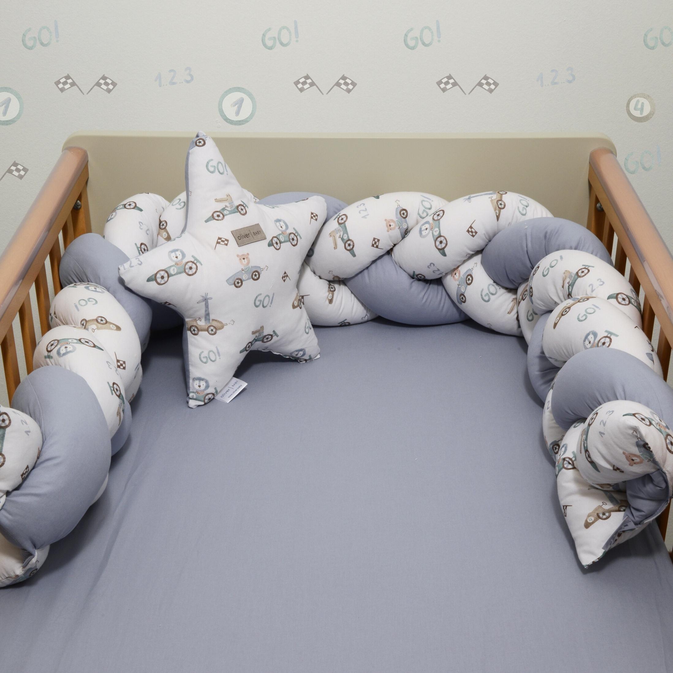 46-6713-421.jpg Πλεξούδα Τριπλή Βαμβακερή Design 421 20x200cm με Ειδική Εσωτερική Επένδυση Oliver Baby της Oliver Baby - Image 1