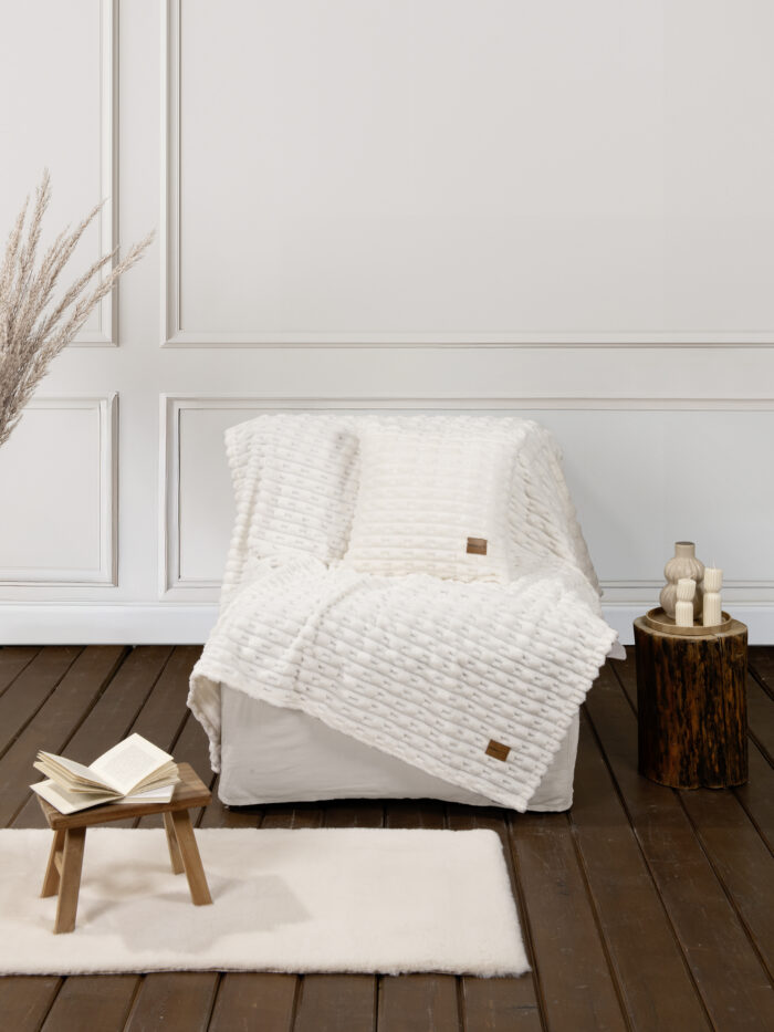 Κουβέρτα καναπέ 130x170 - Savara Ivory της Nima Home 100% Polyester Ριχτάρι/Κουβέρτα καναπέ 130x170 - Image 1