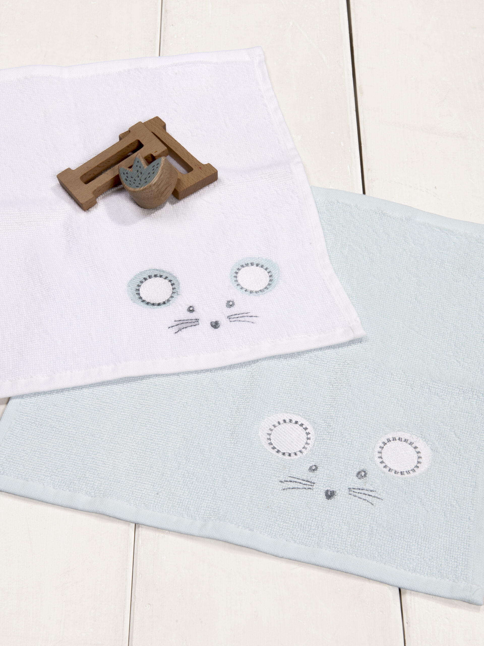 5206482181601.jpg Σετ Πετσέτες (2 x 30x30) - Little Mouse της Nima Bebe 100% Cotton, 400 gsm Σετ (2 x 30x30) - Image 1