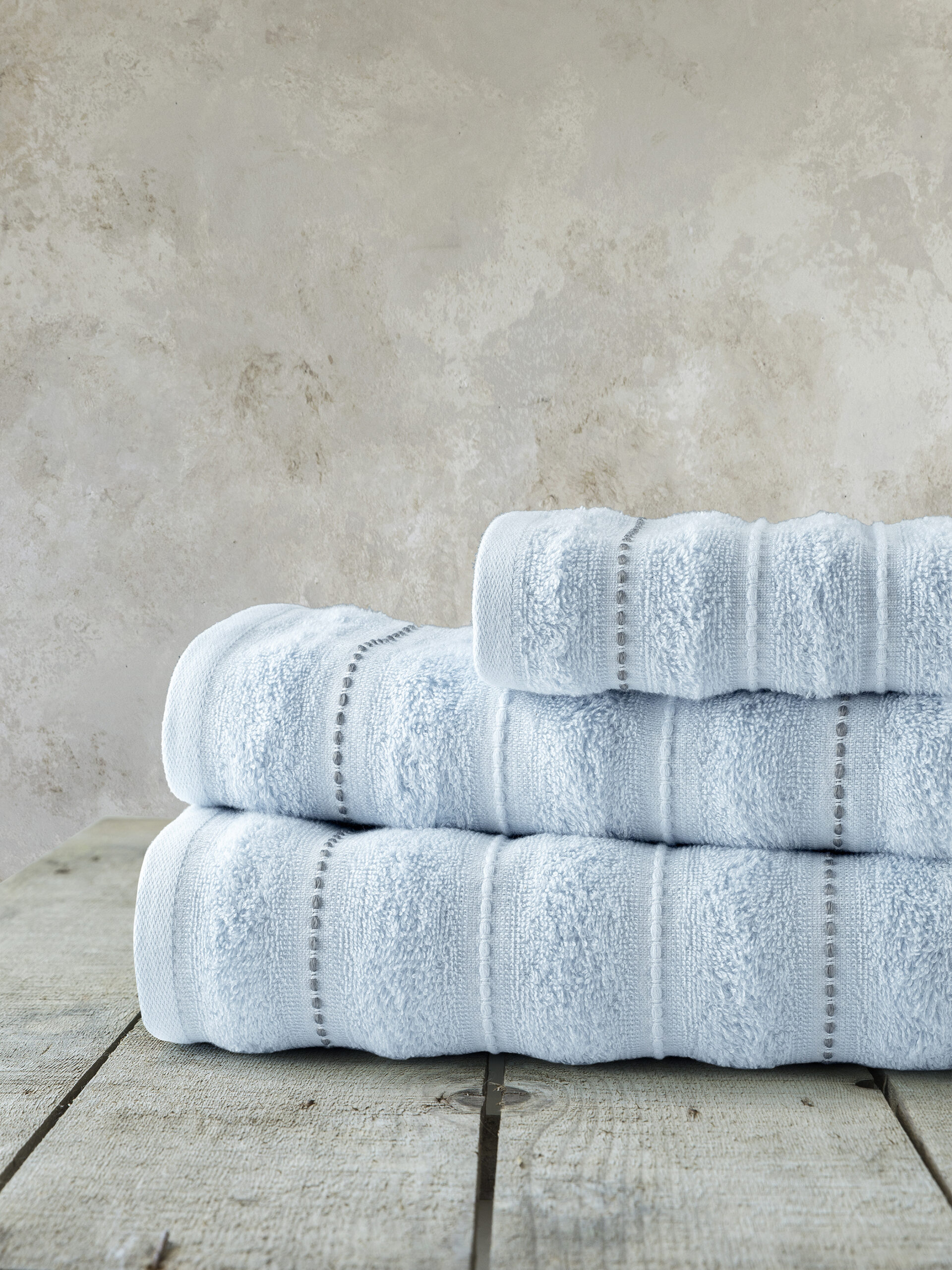 5206482182226.jpg Σετ Πετσέτες (30x50 + 50x90 + 70x140) - Aura Light Blue της Nima Home 100% Cotton, 450 gsm Σετ (1 x 30x50 + 1 x 50x90 + 1 x 70x140) - Image 1