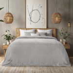 LINO Κουβέρτα Υπέρδιπλη (220x240) Flannel Lofti Ασημί 100% Πολυέστερ