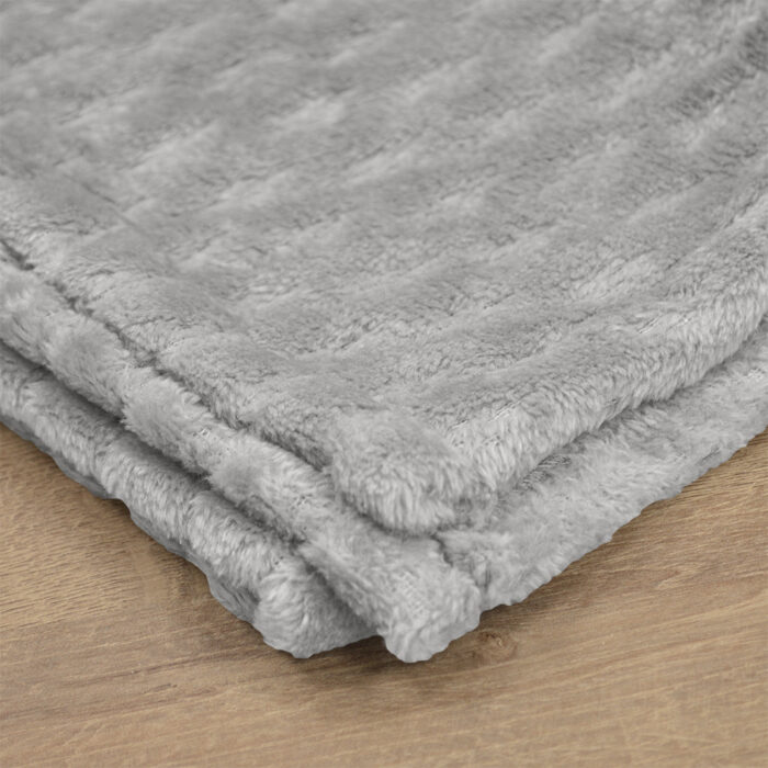 LINO Κουβέρτα Υπέρδιπλη (220x240) Flannel Lofti Ασημί 100% Πολυέστερ - Image 5