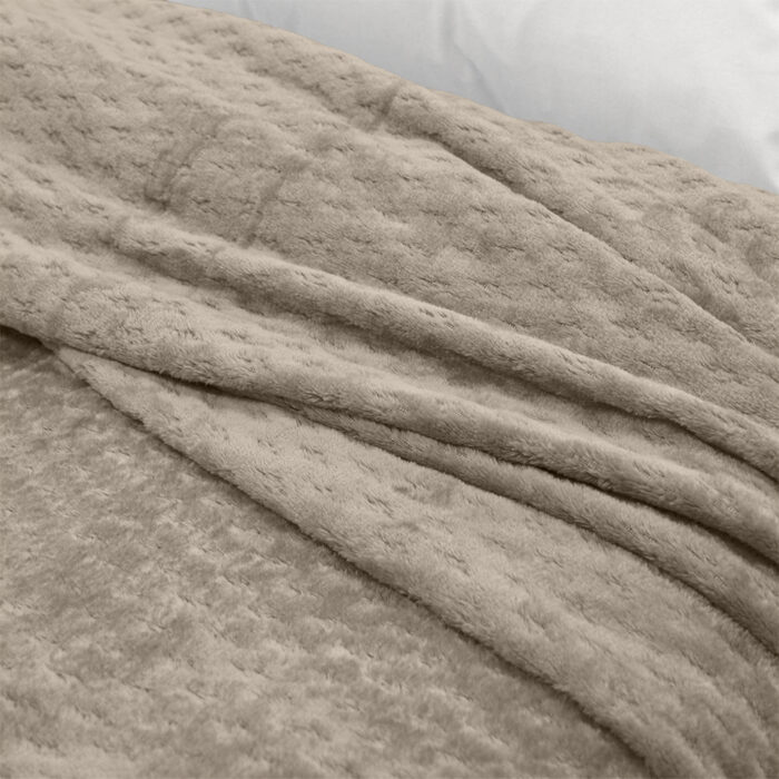 LINO Κουβέρτα Υπέρδιπλη (220x240) Flannel Lofti Taupe 100% Πολυέστερ - Image 3