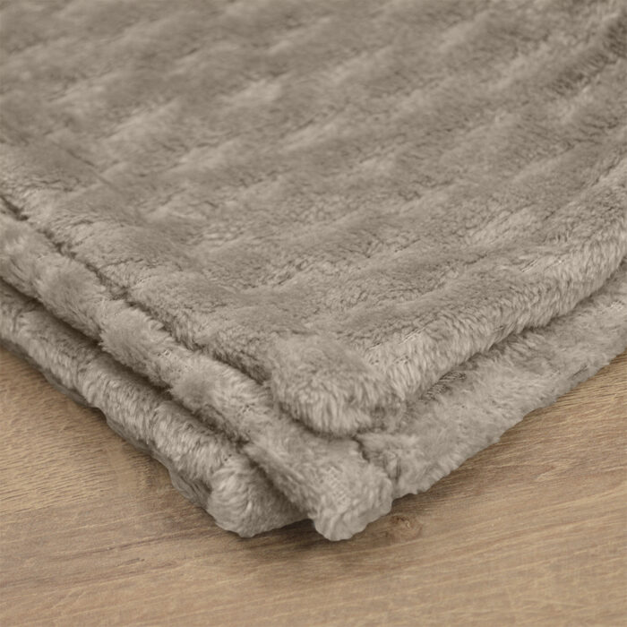 LINO Κουβέρτα Υπέρδιπλη (220x240) Flannel Lofti Taupe 100% Πολυέστερ - Image 5