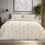 LINO Σετ Σεντόνια Μονά (170x260) Amandes Μπλε 100% Βαμβάκι