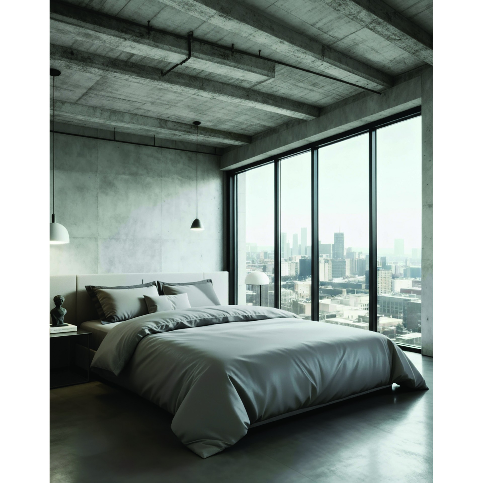 city-grey.jpg CITY3 DARK GREY ΣΕΤ ΜΑΞΙΛΑΡΟΘΗΚΕΣ 50Χ70CM ΟΧFORD 300TC COTTON SATIN Makis Tselios - Image 1