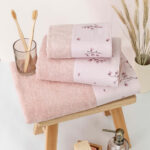 Πετσέτες Σετ 3ΤΜΧ Campanula 70 x 140 / 50 x 90 / 30 x 50 cm  100% Βαμβάκι Φυστικί BOREA