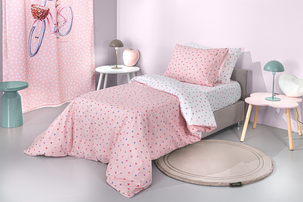 1110092126110.jpg Σετ 3τμχ Παιδικά Σεντόνια Amore Pink της Guy Laroche (Cotton 100%) - Image 1