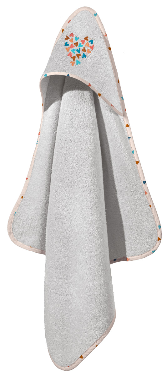1131092126001.jpg Βρεφικό Μπουρνούζι - Κάπα Amore Salmon-Silver της Guy Laroche (Cotton 100%) - Image 1