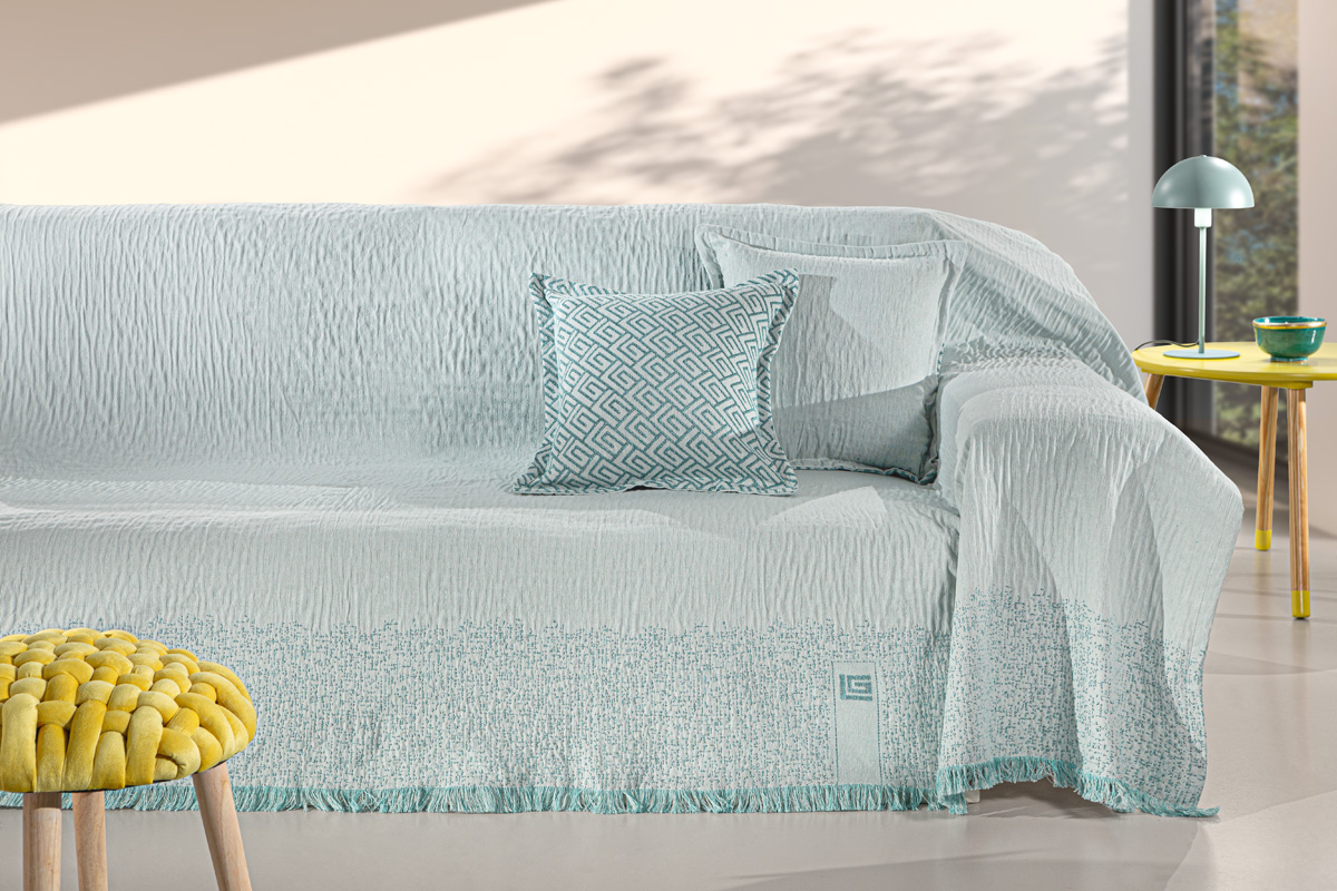 1133030126020-3.jpg Ριχτάρι Καναπέ Moreno Aqua 180x150 της Guy Laroche (Cotton 80% - Polyester 20%) - Image 1