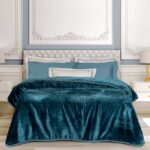 GREENWICH POLO CLUB ΚΟΥΒΕΡΤΑ VELOUR ΥΠΕΡΔΙΠΛΗ ESSENTIAL 3498 DARK AQUAMARINE GREENWICH POLO CLUB