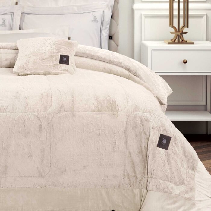 GREENWICH POLO CLUB ΚΟΥΒΕΡΤΟΠΑΠΛΩΜΑ RABBIT FAUX FUR KING PREMIUM 3962 IVORY GREENWICH POLO CLUB - Image 2