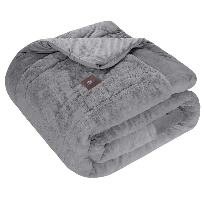 GREENWICH POLO CLUB ΚΟΥΒΕΡΤΟΠΑΠΛΩΜΑ RABBIT FAUX FUR KING PREMIUM 3964 GREY GREENWICH POLO CLUB - Image 3
