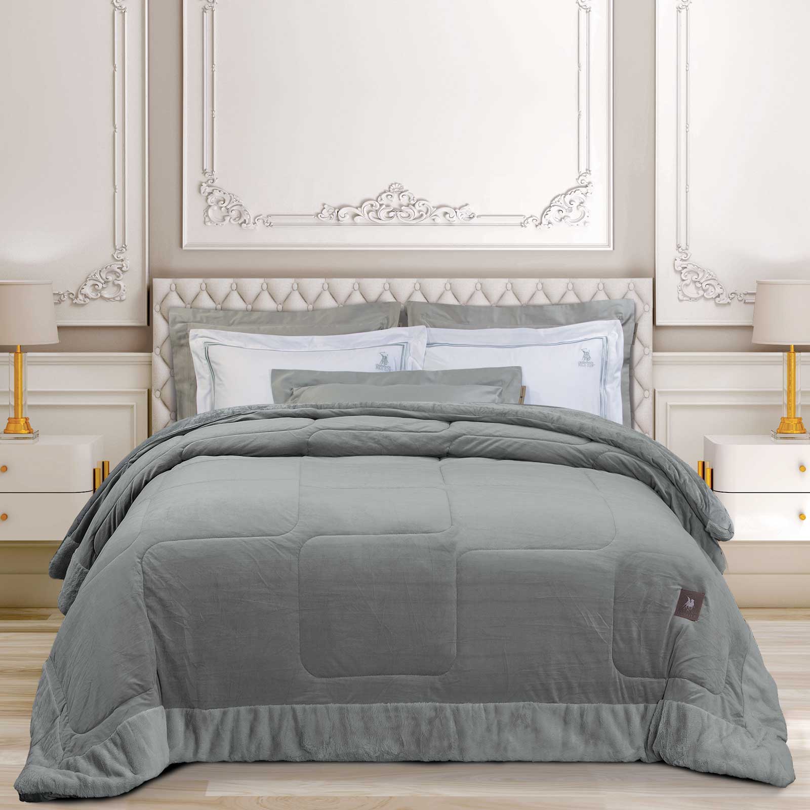 221910303967.jpg GREENWICH POLO CLUB ΚΟΥΒΕΡΤΟΠΑΠΛΩΜΑ VELVET KING PREMIUM 3967 GREY GREENWICH POLO CLUB - Image 1