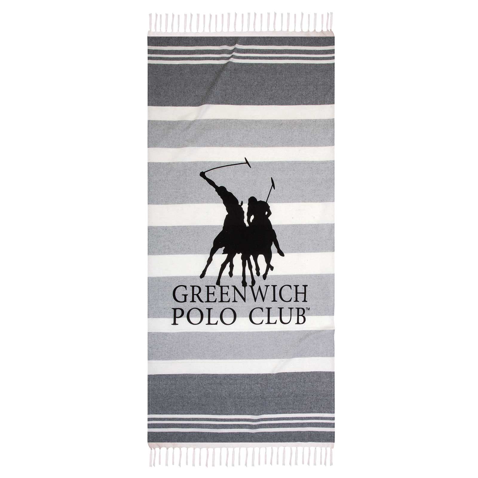 267801703841.jpg GREENWICH POLO PAREO PESTEMAL 80Χ170 3841 GREY GREENWICH POLO CLUB - Image 1