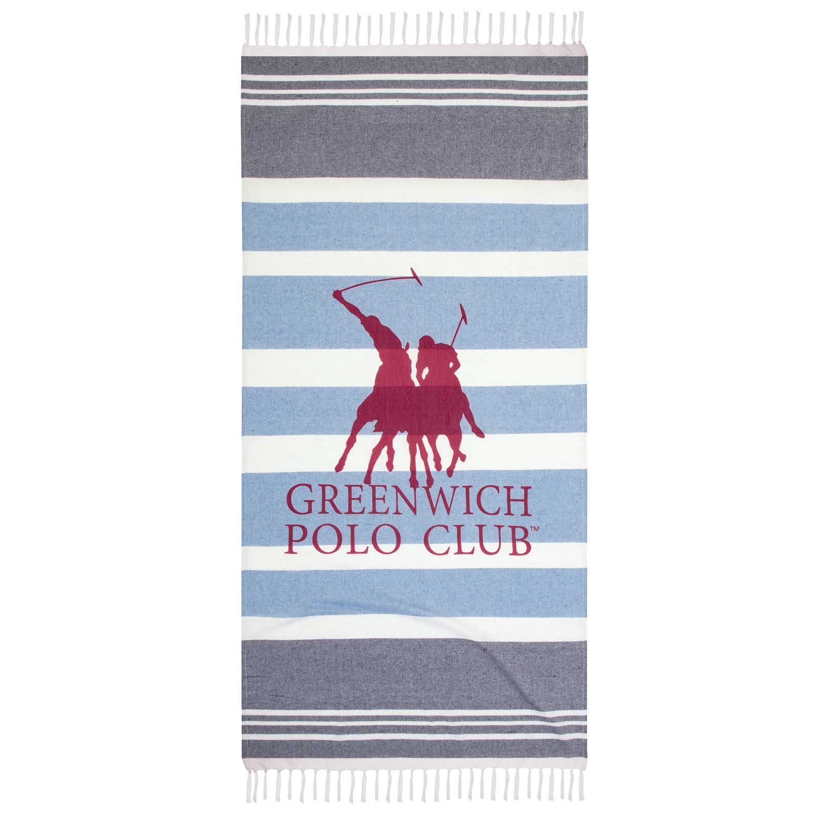 267801703843.jpg GREENWICH POLO PAREO PESTEMAL 80Χ170 3843 BLUE GREENWICH POLO CLUB - Image 1
