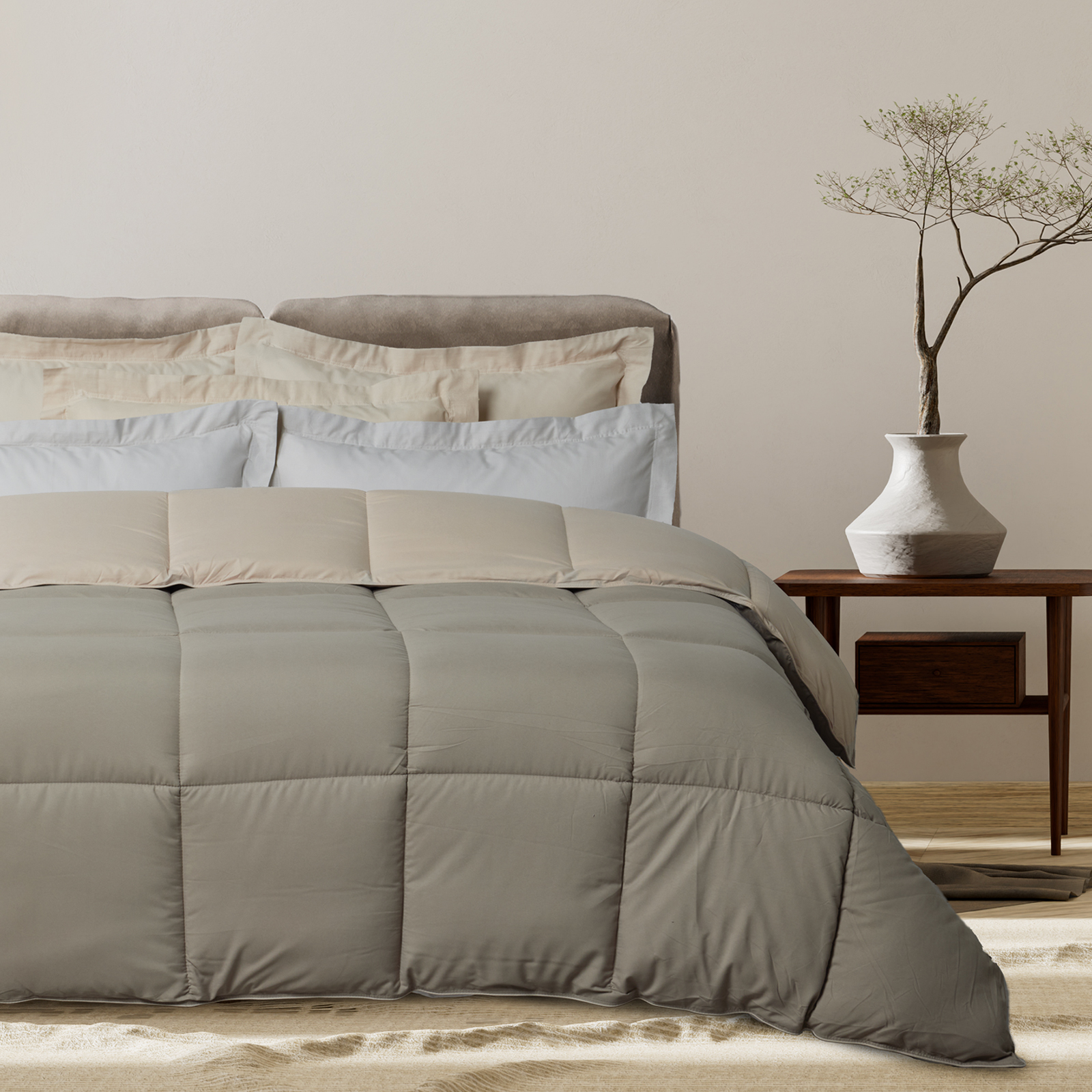 401909209692.jpg DAS HOME ΠΑΠΛΩΜΑ ΥΠΕΡΔΙΠΛΟ HAPPY 9692 TAUPE DAS HOME - Image 1