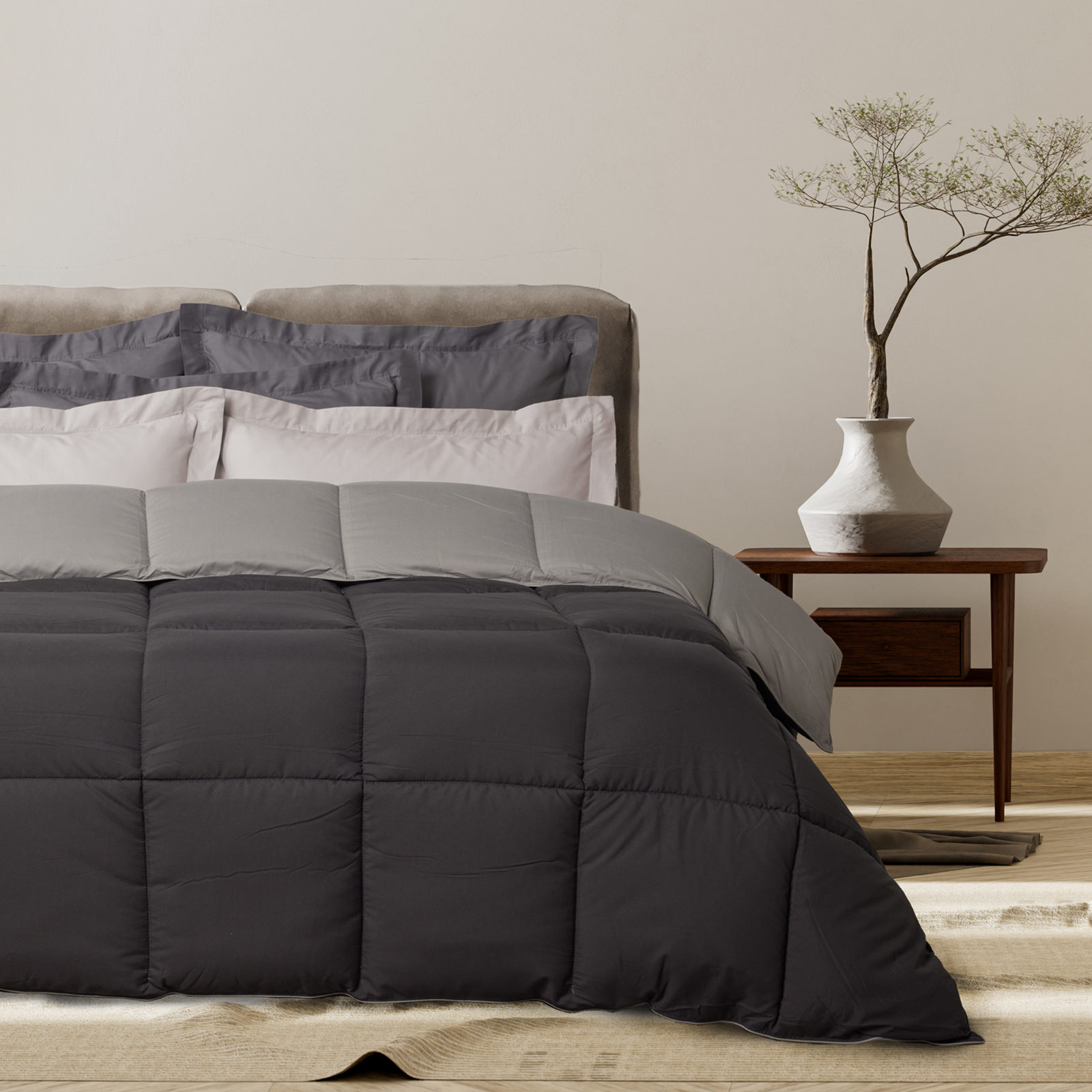 401909209693.jpg DAS HOME ΠΑΠΛΩΜΑ ΥΠΕΡΔΙΠΛΟ HAPPY 9693 BLACK, GREY DAS HOME - Image 1