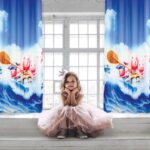 DAS KIDS 2122 ΚΟΥΡΤΙΝΑ-ΚΡΙΚΟΥΣ 140Χ280 ΜΠΛΕ, ΣΙΕΛ, ΣΟΜΟΝ DAS HOME