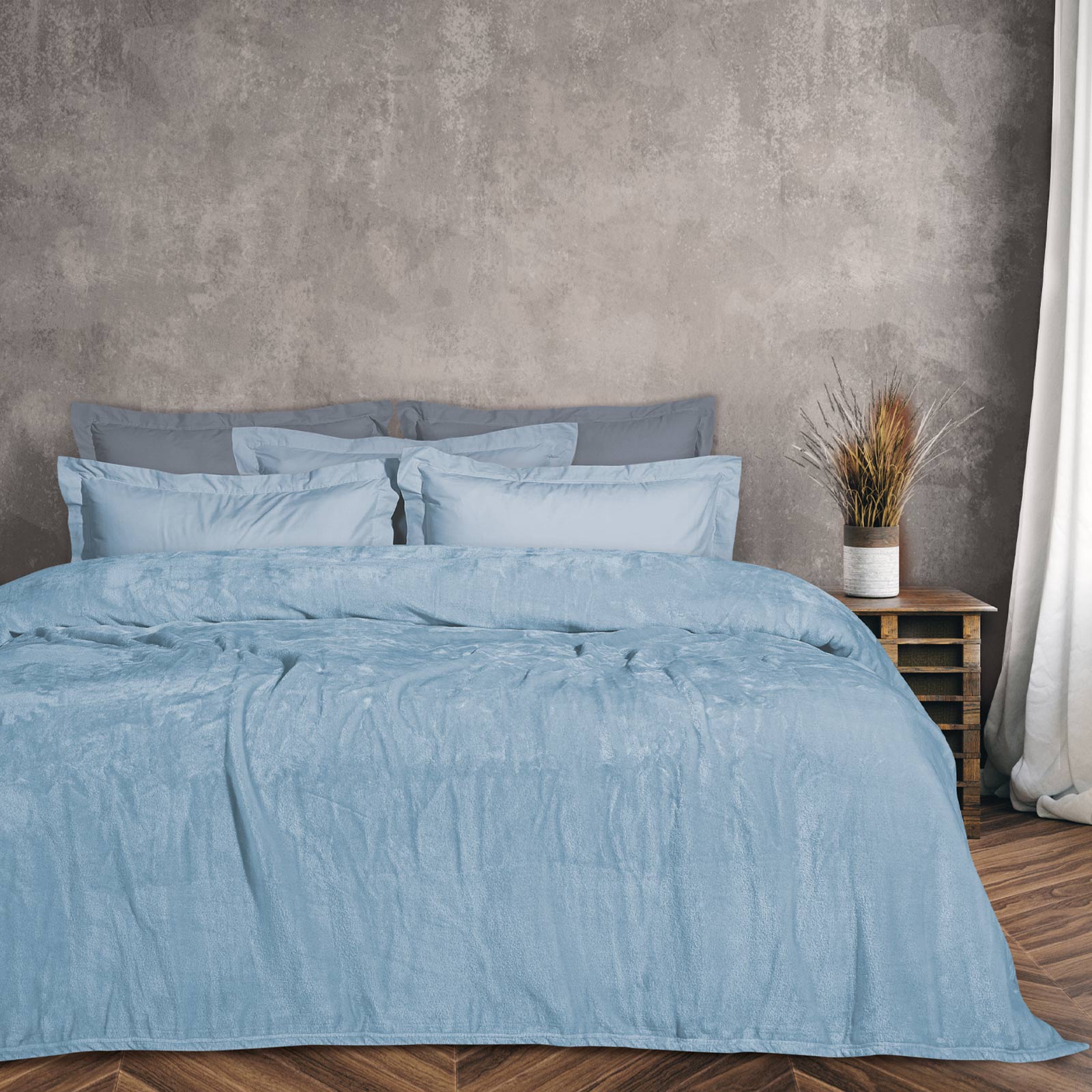 420577721344.jpg DAS HOME ΚΟΥΒΕΡΤΑ VELOUR ΥΠΕΡΔΙΠΛΗ 1344 BABY BLUE DAS HOME - Image 1