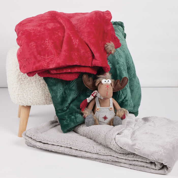 DAS HOME ΚΟΥΒΕΡΤΑ FLEECE 130Χ170 CHRISTMAS 1373 GREY DAS HOME - Image 3