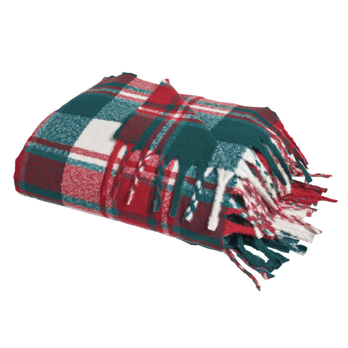 DAS HOME ΚΟΥΒΕΡΤΑ ΚΑΝΑΠΕ FAUX MOHAIR 1378 GRΕΕN, RED DAS HOME - Image 2