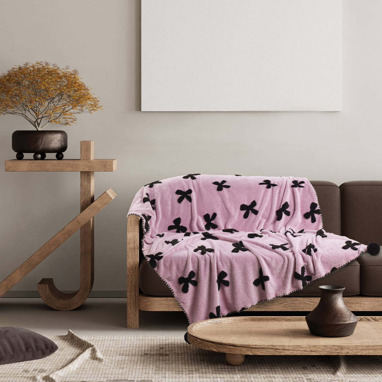 420588131381.jpg DAS HOME ΚΟΥΒΕΡΤΑ ΚΑΝΑΠΕ JACQUARD FLEECE 1381 LILAC DAS HOME - Image 1