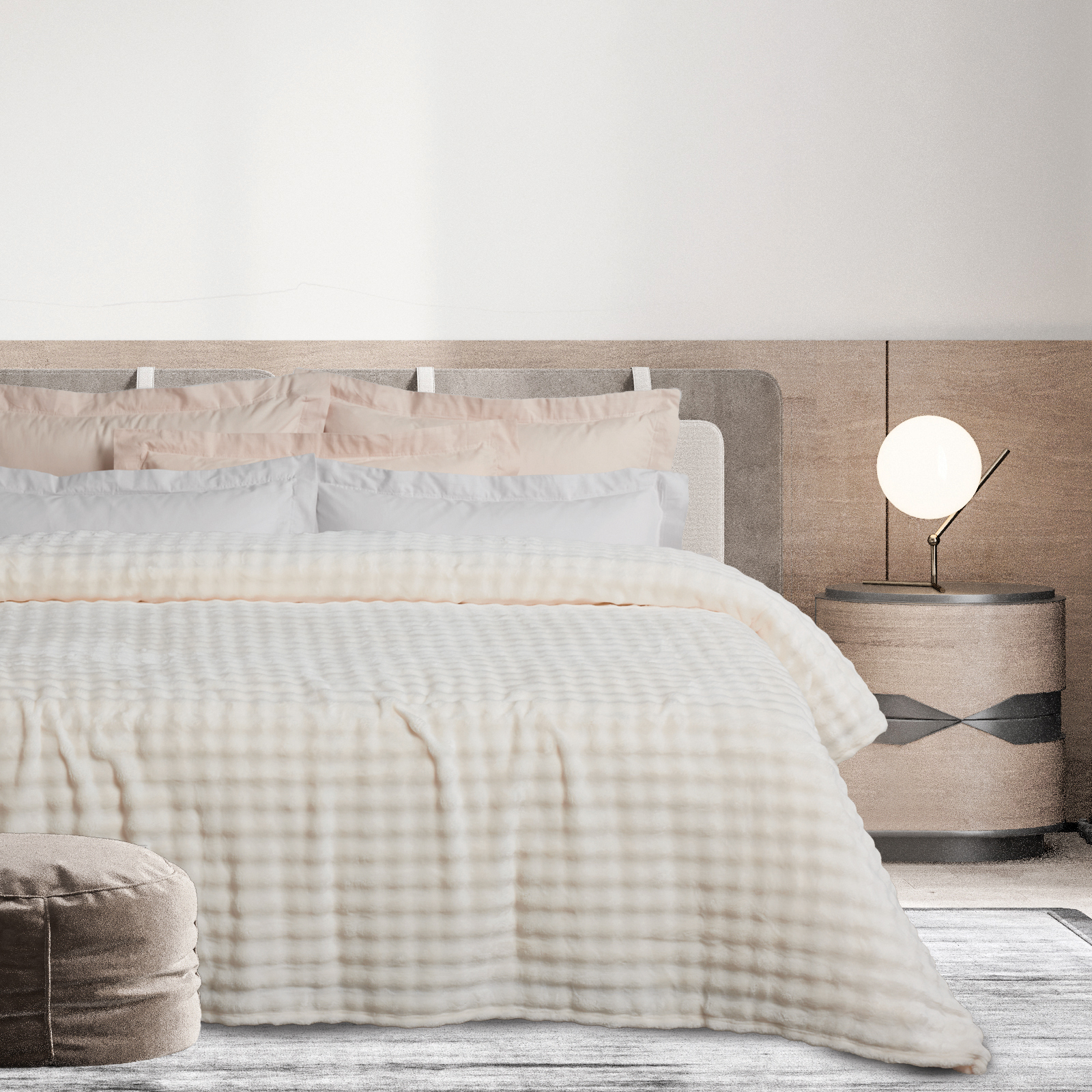 420588161369.jpg DAS HOME ΚΟΥΒΕΡΤΑ BUBBLE FLEECE 160Χ220 1369 IVORY DAS HOME - Image 1