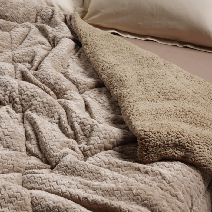 DAS HOME ΚΟΥΒΕΡΤΟΠΑΠΛΩΜΑ SHERPA ΜΟΝΟ 1367 TAUPE DAS HOME - Image 2