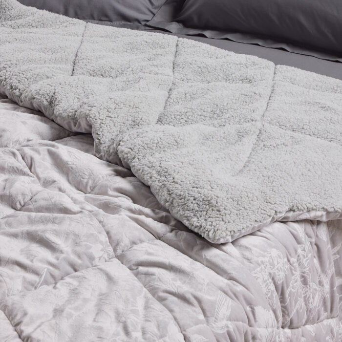 DAS HOME VELVET ΚΟΥΒΕΡΤΟΠΑΠΛΩΜΑ SHERPA ΜΟΝΟ 1376 GREY DAS HOME - Image 2