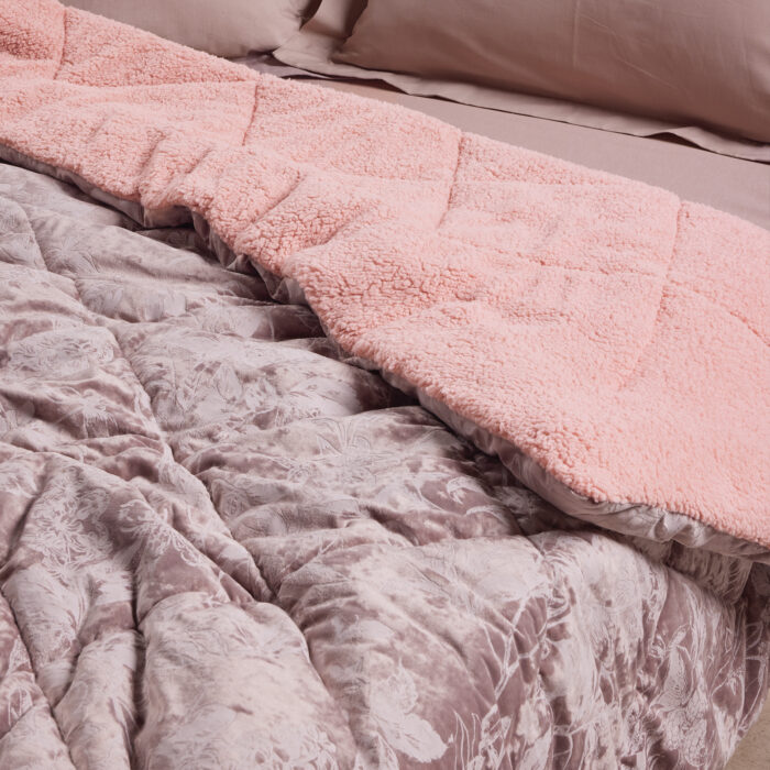 DAS HOME VELVET ΚΟΥΒΕΡΤΟΠΑΠΛΩΜΑ SHERPA ΜΟΝΟ 1377 NUDE DAS HOME - Image 2