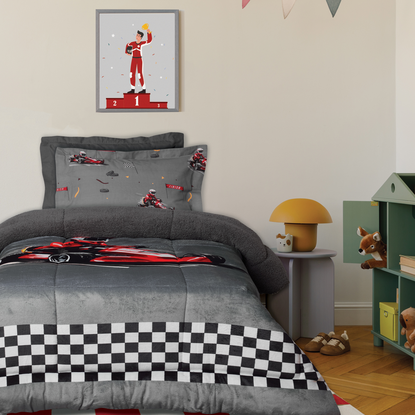 421910104976.jpg DAS KIDS ΚΟΥΒΕΡΤΟΠΑΠΛΩΜΑ 160Χ220 4976 GREY DAS HOME - Image 1