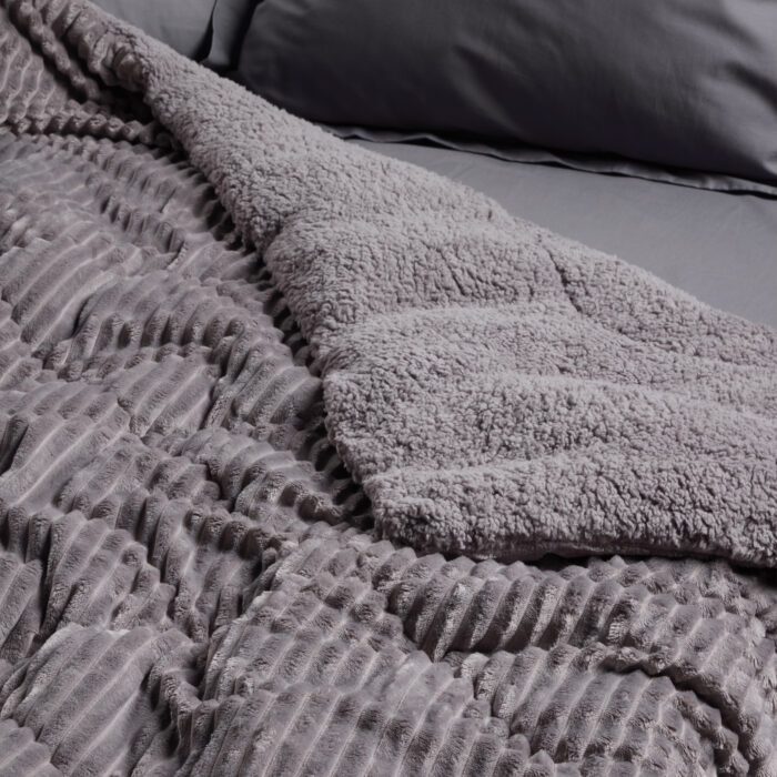 DAS HOME ΚΟΥΒΕΡΤΟΠΑΠΛΩΜΑ SHERPA ΥΠΕΡΔΙΠΛΟ 1365 GREY DAS HOME - Image 2