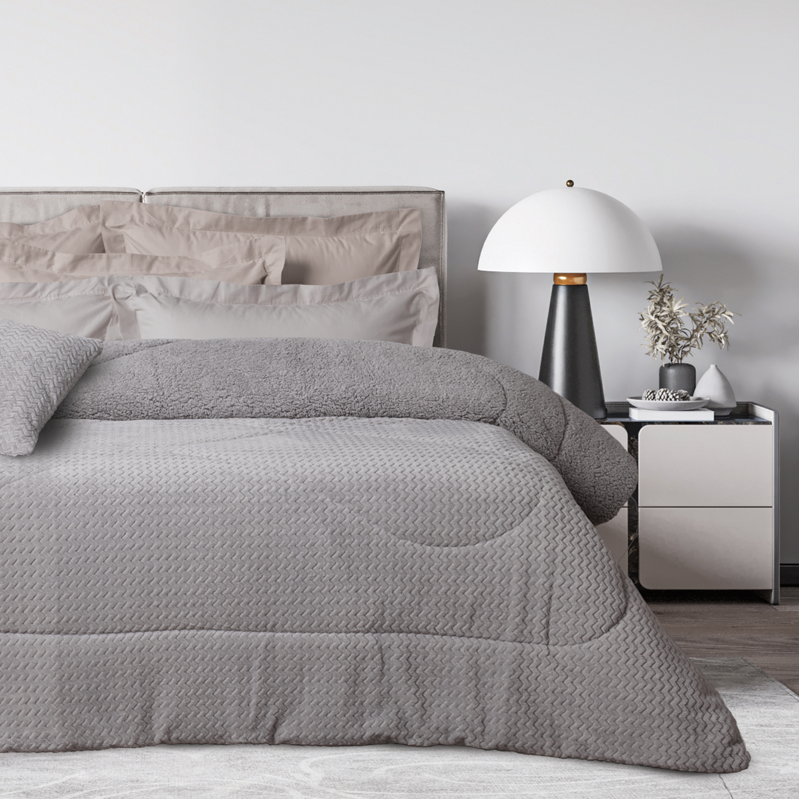 421910201368.jpg DAS HOME ΚΟΥΒΕΡΤΟΠΑΠΛΩΜΑ SHERPA ΥΠΕΡΔΙΠΛΟ 1368 GREY DAS HOME - Image 1