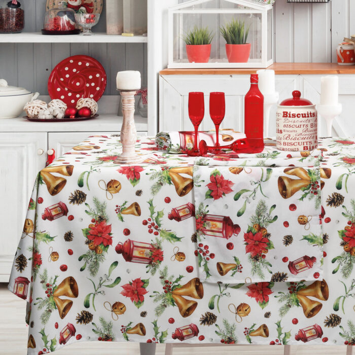 DAS HOME CHRISTMAS ΤΡΑΠΕΖΟΜΑΝΤΗΛΟ 140Χ180 0624 ΚΟΚΚΙΝΟ, ΜΠΕΖ, ΧΡΥΣΟ DAS HOME - Image 2