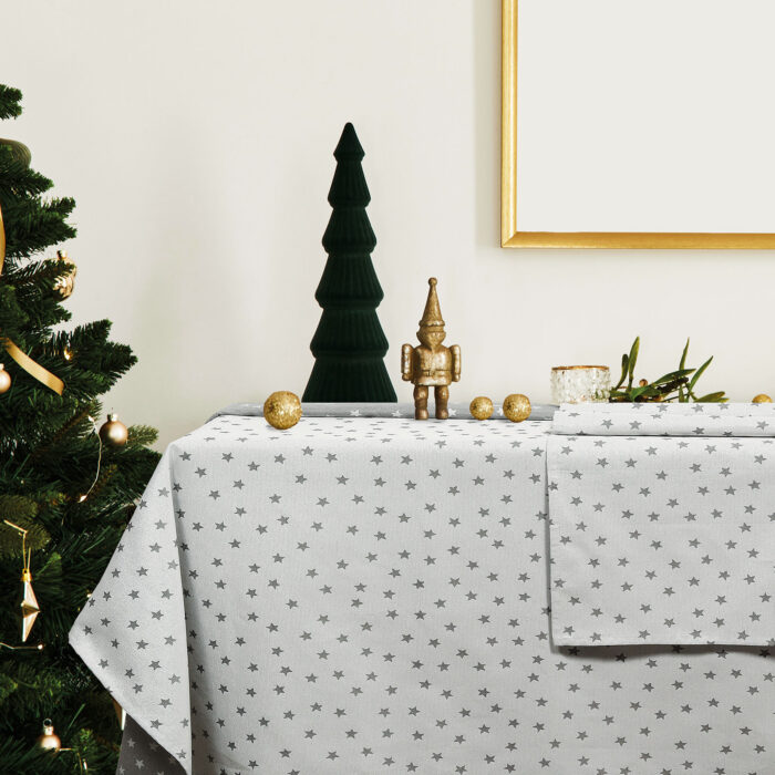 DAS HOME CHRISTMAS ΤΡΑΠΕΖΟΜΑΝΤΗΛΟ 140Χ240 0627 ΓΚΡΙ, ΕΚΡΟΥ DAS HOME - Image 2