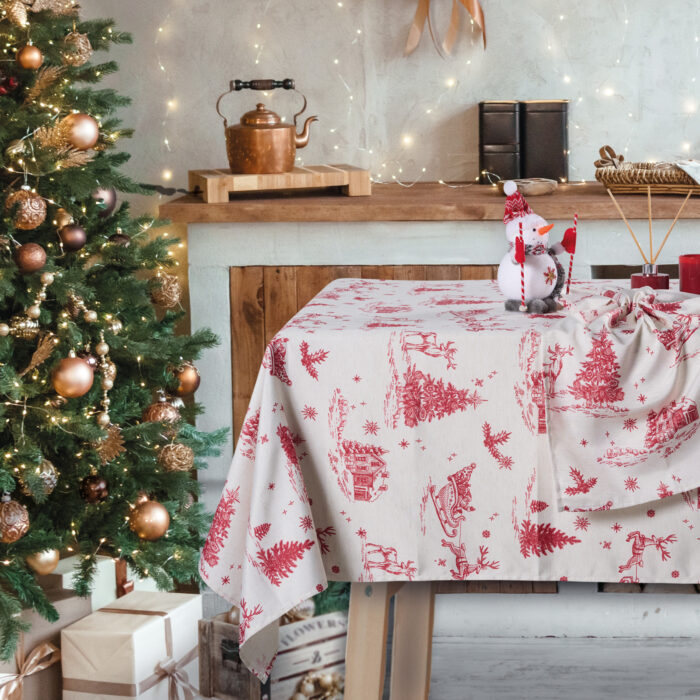 DAS HOME CHRISTMAS RUNNER 45Χ140 0772 ECRU, RED DAS HOME - Image 2