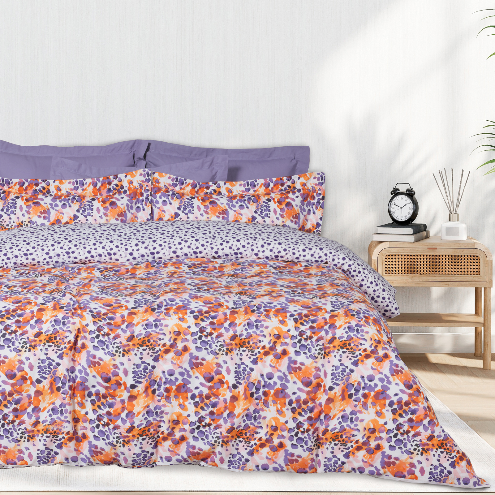 502106205430.jpg DAS HOME ΣΕΤ ΣΕΝΤΟΝΙΑ ΥΠΕΡΔΙΠΛΑ ΜΕ ΛΑΣΤΙΧΟ CASUAL 5430 ORANGE, PURPLE DAS HOME - Image 1
