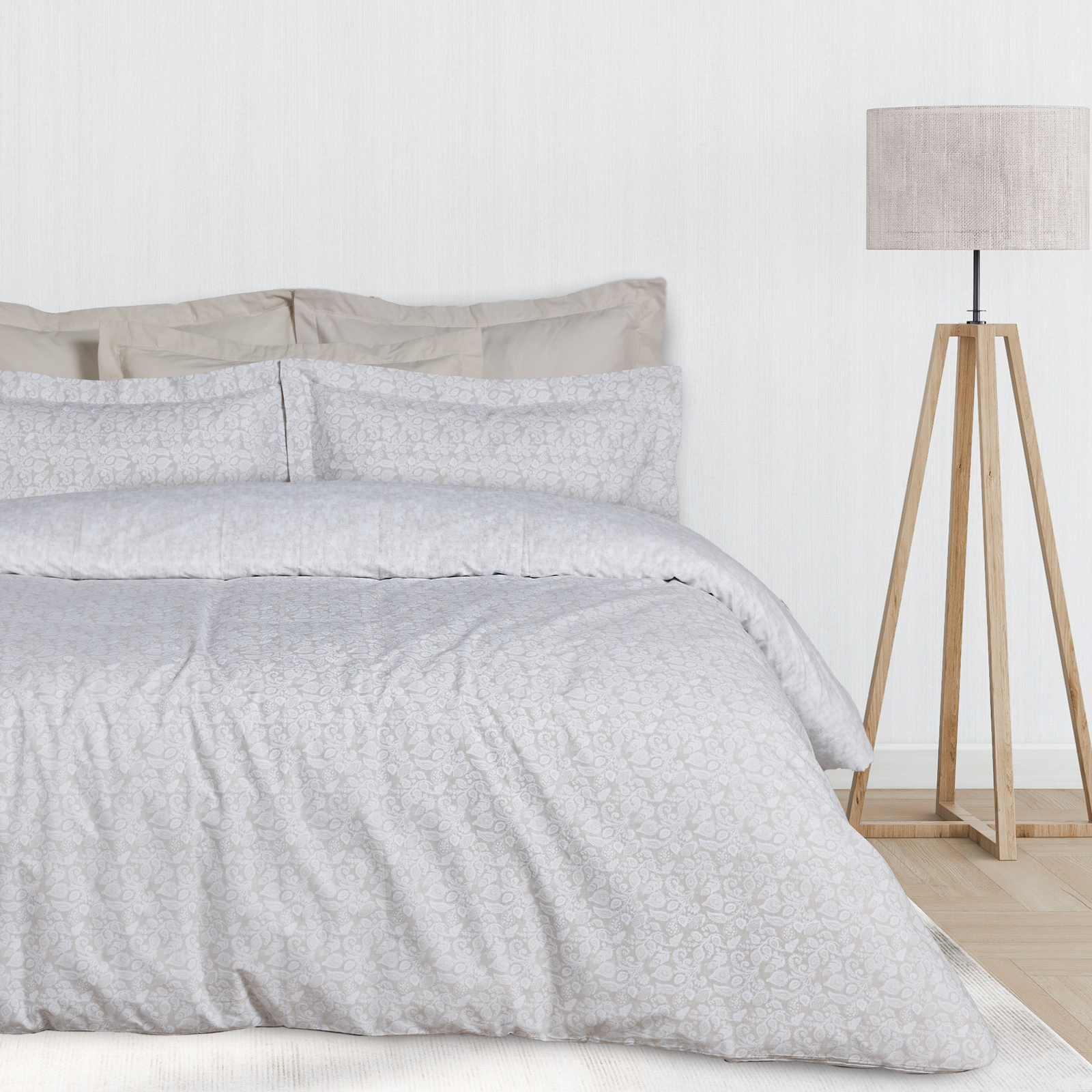 502108309678.jpg DAS HOME ΣΕΤ ΣΕΝΤΟΝΙΑ KING HAPPY 9678 TAUPE, WHITE DAS HOME - Image 1