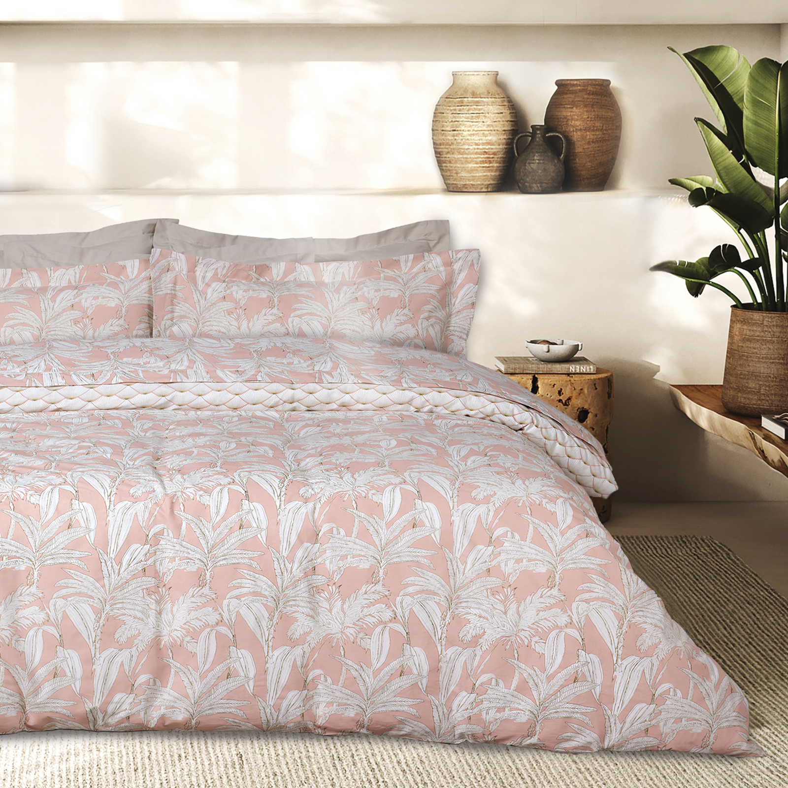 502109203171.jpg DAS HOME ΣΕΤ ΣΕΝΤΟΝΙΑ ΥΠΕΡΔΙΠΛΑ DAILY 3171 PINK, WHITE DAS HOME - Image 1
