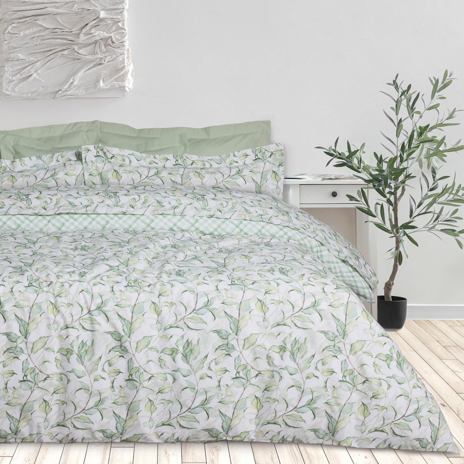 502109303173.jpg DAS HOME ΣΕΤ ΣΕΝΤΟΝΙΑ KING DAILY 3173 GREEN, WHITE DAS HOME - Image 1