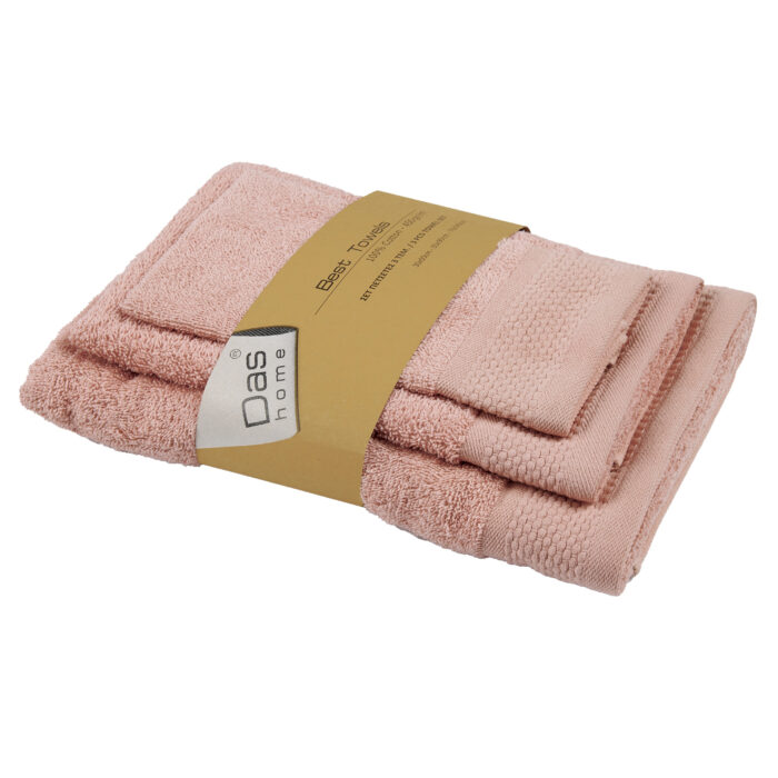 DAS HOME ΣΕΤ ΠΕΤΣΕΤΕΣ 3ΤΕΜΑΧΙΩΝ BEST 0832 PINK DAS HOME - Image 2