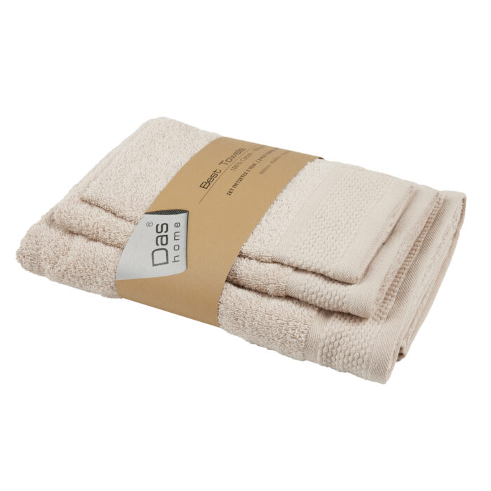 DAS HOME ΣΕΤ ΠΕΤΣΕΤΕΣ 3ΤΕΜΑΧΙΩΝ BEST 0833 TAUPE DAS HOME - Image 2